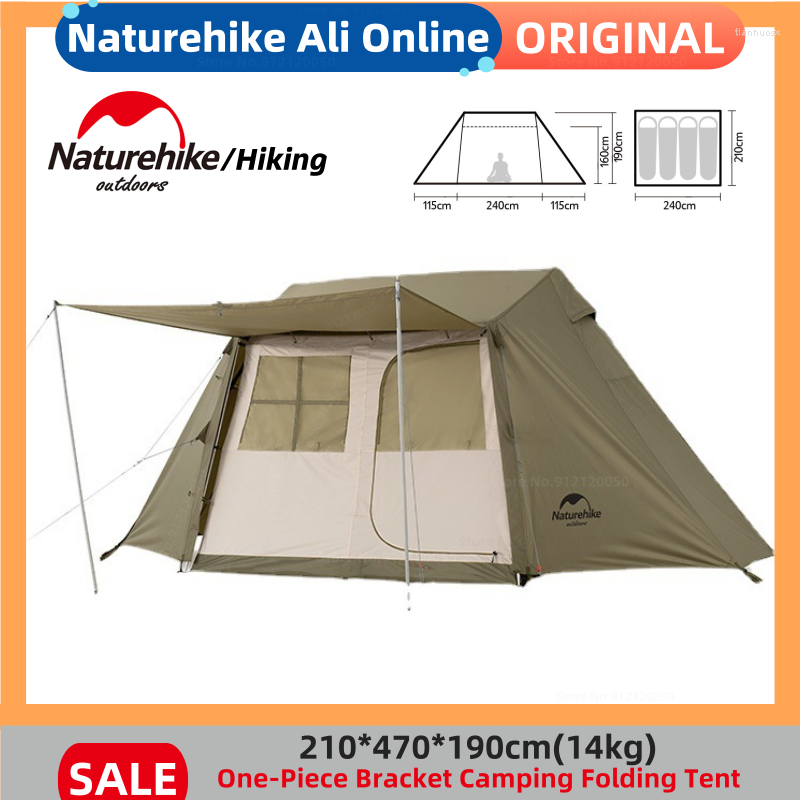 Naturehike One-Piece eurohike 4 man tent Bracket - Quickly Build Rainproof Ridge Portable Outdoor Tent for Family of 3-4 People