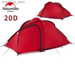 Tenten en schuilplaatsen Naturehike upgrade Hiby Family Tent 20D Siliconen stof Waterdicht Doub-laag 3 Persoon 4 Season Camping Tent One Room One Hall Q231117