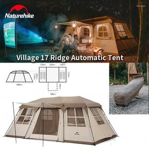 Tentes et abris Naturehike village 17 toit de tente automatique glamping glamping hut intégré pole camping voyage randonnée 210d polyester