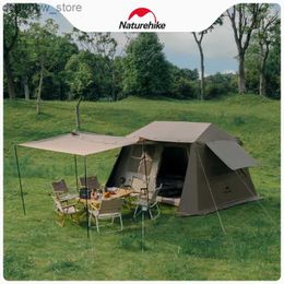 Tents and Shelters Naturehike Village 6.0 Ridge Titanium Black Rubber Quick Opening Tente Outdoor Camping Canopy Aperfroof et imperméable Cabin Tent L48