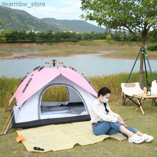 Tentes et abris Nouvelles tentes de camping en plein air vert et tente rose parc portable entièrement automatique camping épaissie de tente solaire pratiques L48