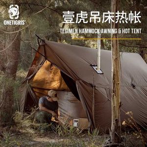 Tenten en schuilplaatsen Onetigris Tegimen Hangmat luifel Hot Tent Waterd Waterd Outdoor Tarp Luifel Regenvlieghoes Fit 3 personen L48