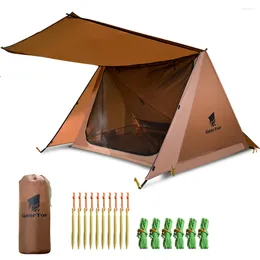 Tenten en schuilplaatsen Outdoor 2-Person Dual-Layer Camping Tent Garden Picnic Portable Windvrije regendichte zonnebestendig zonneschijn Sunshine Shelter