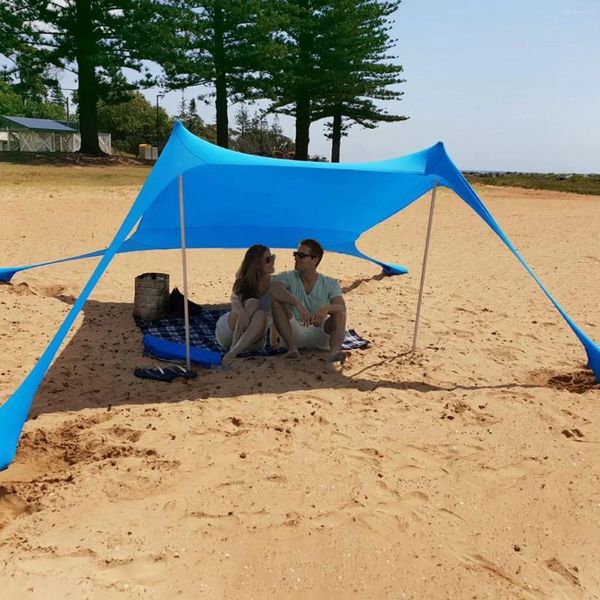 Tentes et abris Tente de plage en plein air Abri solaire Camping Shades Coupe-vent Auvent monobloc UPF50 Famille portable pour Bea