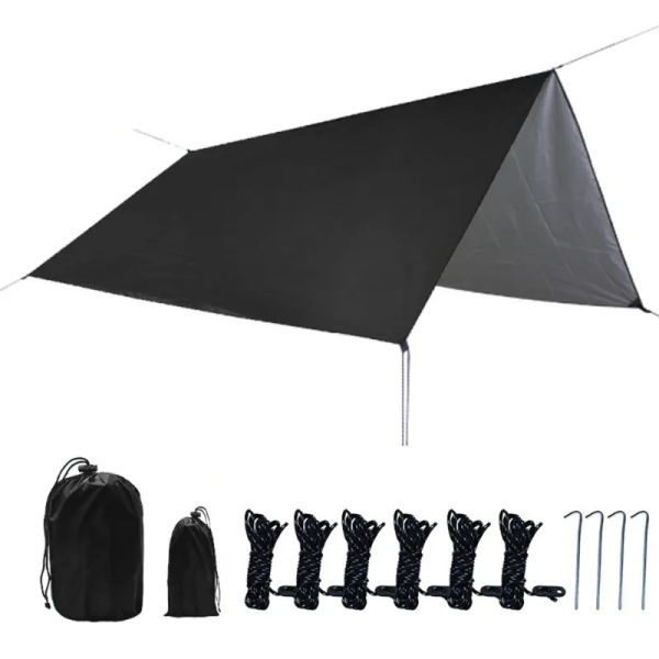 Tiendas de campaña y refugios Cam al aire libre Tarp Tent Sier Coated Canopy Sunsn Rainproof Shade Tra-Light Equipo de picnic portátil Drop Delivery Sp Otuza