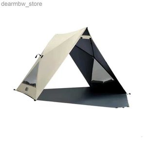 Tenten en schuilplaatsen Outdoor Camping Beach Tent Black Gum Zonnebrandcrème Portable vouw geen constructie Vereist Sunshade Rainproof Park Picnic Tent L48