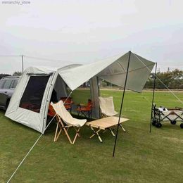 Tenten en schuilplaatsen Outdoor Camping Auto-achtertentverlenging Waterdichte Trair Tent Camping Shelter Canopy Kofferbaktent voor Tour Barbecue Picknick Q231115