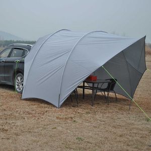 Tenten en schuilplaatsen Outdoor Camping Car Tail Tent Sunshade Waterdichte schuur Multifunctioneel eierschaal Luifel Beach 210D Oxford Zilver gecoate toerist J230223