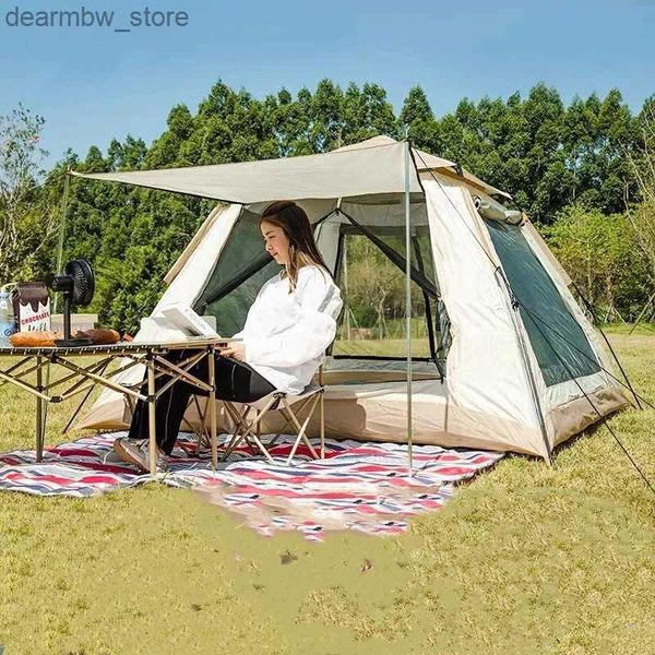 Tentes et abris Camping extérieur entièrement automatique pliage d'ouverture rapide pour accueillir 3-4 personnes plage double étanche camping en gros tente l48