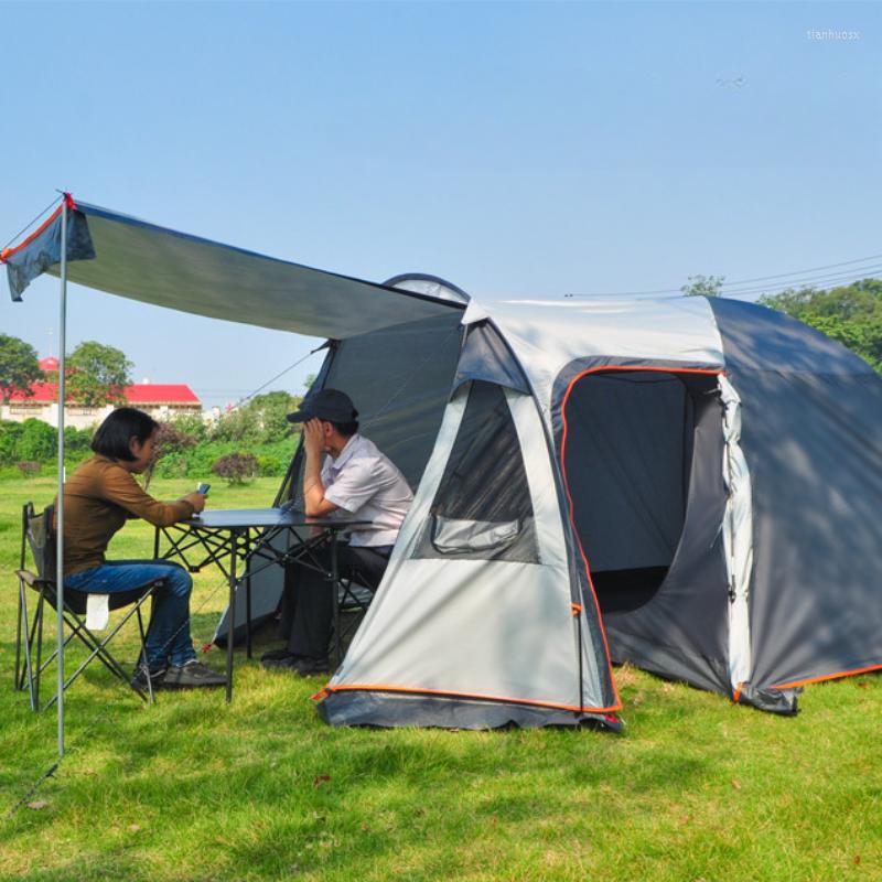 Tält och skydd utomhus camping vandring 3-4 person separat dubbla lager familjer resor ett sovrum vardagsrum solskyddsmedel vattentätt tält