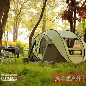 Tenten en schuilplaatsen Outdoor Camping Tent 4 5 6 Persoon Pop -Up Tent Volledig automatisch draagbaar draagbare wandelfamilie Vis Beach Relief Car SUV Party Tent J230223
