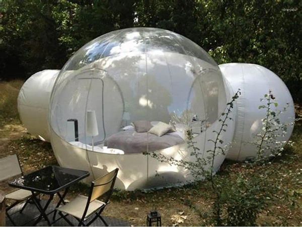 Tentes et abris tente de camping en plein air à vendre chambres doubles avec tunnel bulle arbre dôme maison PVC gonflable igloo ventilateur El