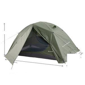 Tentes et abris Tente extérieure quatre saisons Double anti-pluie Tra Light Support en aluminium Randonnée professionnelle Wilderness Cam Equip Otxsw