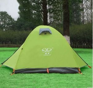 Tentes et abris Camping professionnel en plein air coupe-vent imperméable portable 2 personnes ultraléger double pôle poteau en aluminium 2 couches 2 tentes de porte J230223