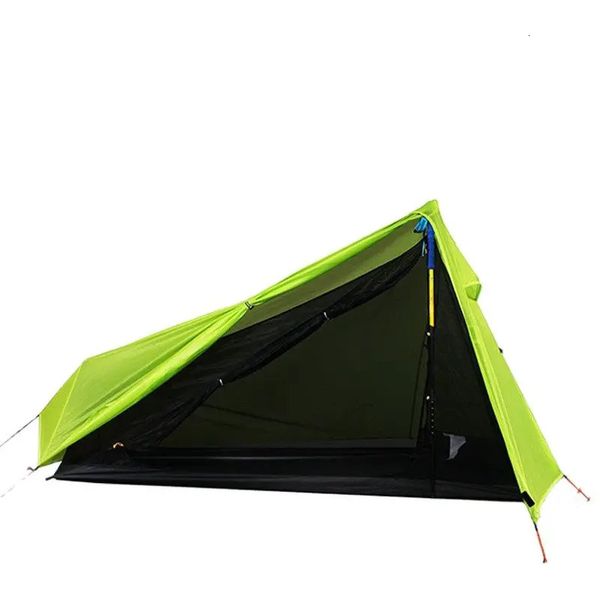 Tentes et abris extérieur ultraléger sans tige Camping randonnée 3 saisons 15D nylon revêtement en silicone tente double couche 231018