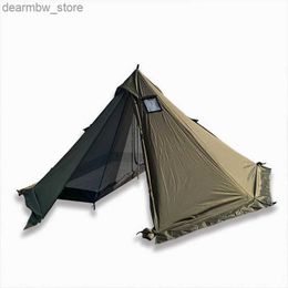 Tentes et abris extérieurs pyramide éolienne tente ultraviolette à flamme issue célibataire camping camping quatre saisons indienne tente hiver l48