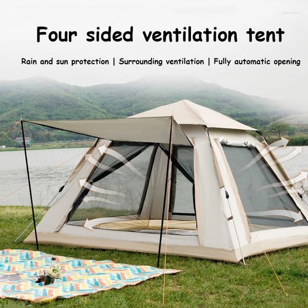 Tentes et abris en plein airTente de camping entièrement automatique 5-8personnes Voyage One Touch Shelter imperméable à l'eau et à la pluie Fournitures de parasolFamille