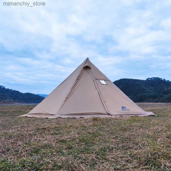 Tentes et abris Tente pyramidale surdimensionnée avec jupe pare-neige cheminée tente de camping en plein air auvents de randonnée abri tipi Tipi 5 m Q231117