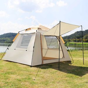 Tents Outdoor Camping Tent Dubbele gratis opstelling snel open camping automatisch draagbare vouwen met één verdieping tent Q240506