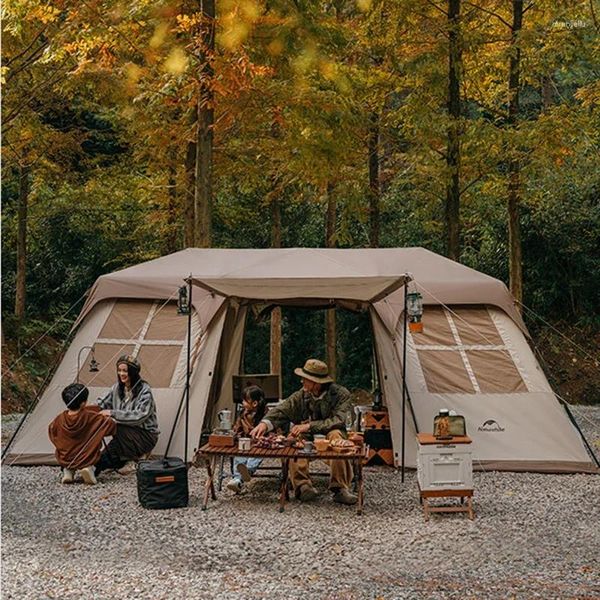 Tiendas de campaña y refugios Tienda de picnic Pueblo Automático Bushcraft Acampar al aire libre Gran salón doble Impermeable Protector solar Terraza Accesorios