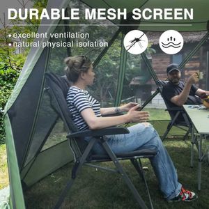Tentes et abris en écran pop-up Tente pour le camping 11,5 x 9,8 pieds Toit en terrasse en temps réel avec grille abri portable shellq2405111