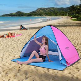 Tenten en schuilplaatsen Portable Beach Tent Outdoor Automatisch Instant Up Camping Travel Anti UV Shelter Fishing Wanding Picknick