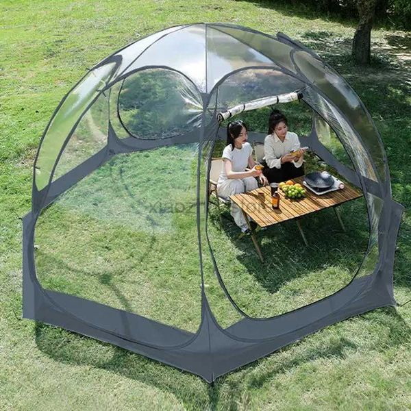 Tentes et abris Tente transparente de camping portable 5-10 personnes Tente à bulles étoilées Salle de soleil extérieure Fenêtre panoramique à 360 degrés Tentes sphériques 240322