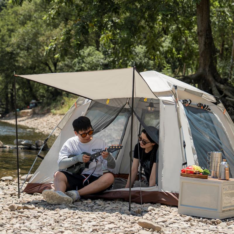 Zelte und Unterstände, tragbar, schnelles Öffnen von Wanderungen, Outdoor-Camping, vollautomatisches, vierseitiges Zelt für 5–8 Personen, regensicherer Sonnenschutz
