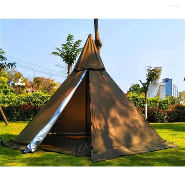 Tentes et abris Portable Camping étanche Pentagonal Tipi Tente Pyramide extérieure Tipi avec trou de poêle