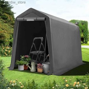 Tentes et abris Qzen 6x7ft de stockage extérieur hangar de rangement portable de rangement portable de rangement de garage portable avec porte ventilée enroulée US L48