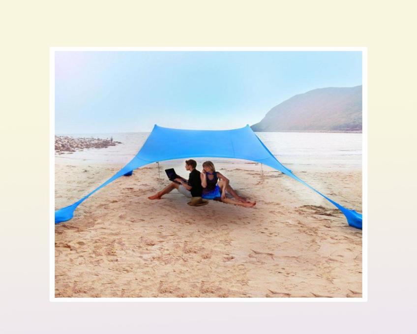 الخيام والملاجئ Shades Beach Tent كبيرة محمولة عائلة خارجية Sunshade للتخييم العملاقة مع 2 من الألومنيوم 8470776