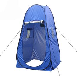 Tenten en schuilplaatsen enkele verborgen Portable Privacy Douche Toiletcamping Pop -up Tent UV -functie Outdoor Dressing Pography Groen Blauw Vissen WC 230324