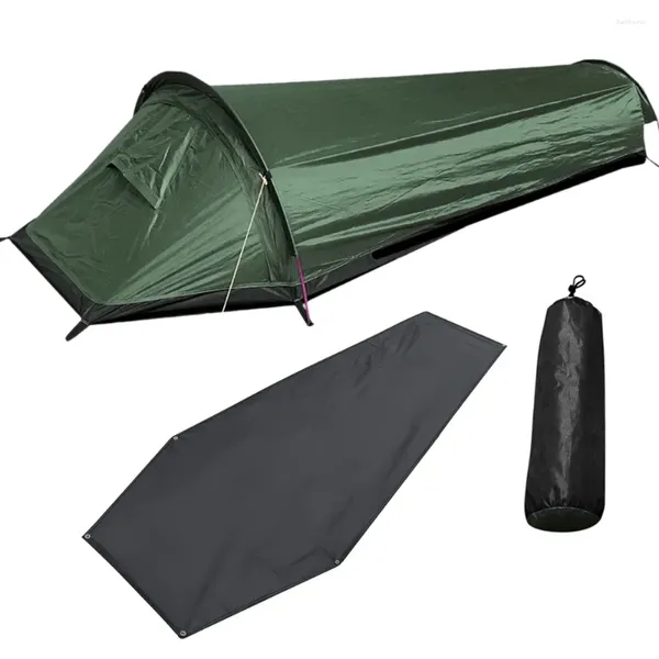 Tiendas de campaña y refugios para una sola persona Tienda de campaña Senderismo Bivy Saco de dormir ligero con tela de tierra para acampar al aire libre
