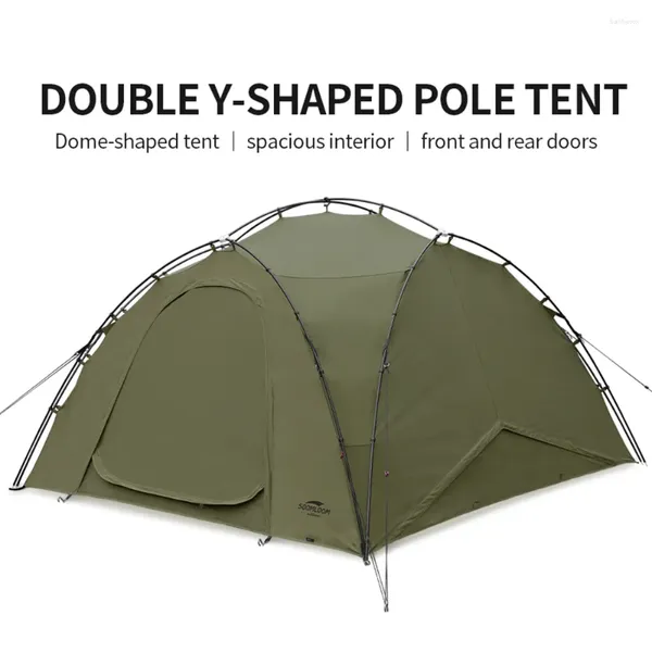 Tentes et abris Soomloom Double tente à poteaux en forme de Y avec feu de joie viking trou de la cheminée T / C