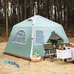 Tentes et abris SunnyFeel 5-8 personnes Fine Camping Inflatab cabine tente extérieure imperméable légère Oxford tissu imperméable tente de Camp Q231115
