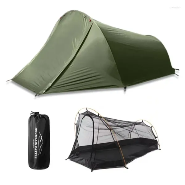 Tiendas de campaña y refugios Tienda Montañismo Camping Equipo al aire libre Ultraligero Portátil Impermeable Doble Túnel