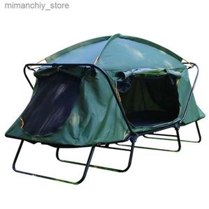 Tentes et abris Tente de camping en plein air résistant à la pluie Camping épaissi double couche exclusif pour la pêche Tente hors sol étanche à la pluie pour une personne Q231117