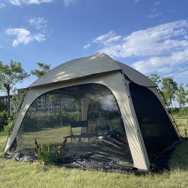 Carpas y refugios Carpa con sala de mosquitera Patio trasero para 6 personas Gazebo grande Mosquiteras Paredes laterales Glamping 231123