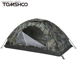 Tenten en schuilplaatsen Tomshoo 1/2 persoon ultralichte kampeertent Sing Layer Portab Trekkingtent Anti-UV-coating UPF 30+ voor buitenstrandvissen Q231117