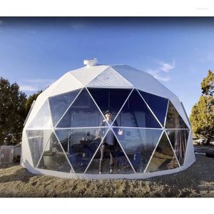 Tiendas de campaña y refugios Cúpula geodésica iglú para acampar al aire libre transparente 4m 5m 6m 7m 8m Glamping Geo House