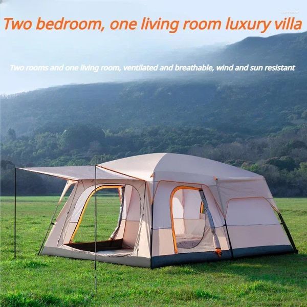 Tentes et abris deux chambres à coucher un salon extra grand camping en plein air 5-8 personnes étanche famille luxe grande tente