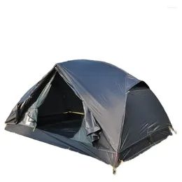 Tentes et abris ultraliers 20D Tissu enduit en silicone 2 personnes Black Huba tente en aluminium Polaire anti-tempête de luxe au vent