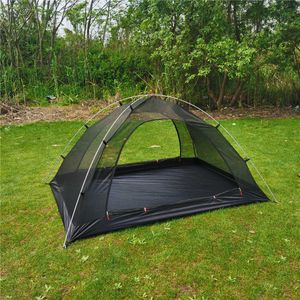 Tenten en schuilplaatsen Ultralichte mesh tent binnentent met aluminium paal zomer buiten ventilatieopeningen muggententent campack backpack tent 220140110cm J230223
