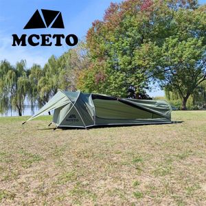 Tenten en schuilplaatsen Ultralight Single Person Backpacken Tent 1 Waterdichte kampeer Wandel Sleeptas 4 Season Travel Tunnel