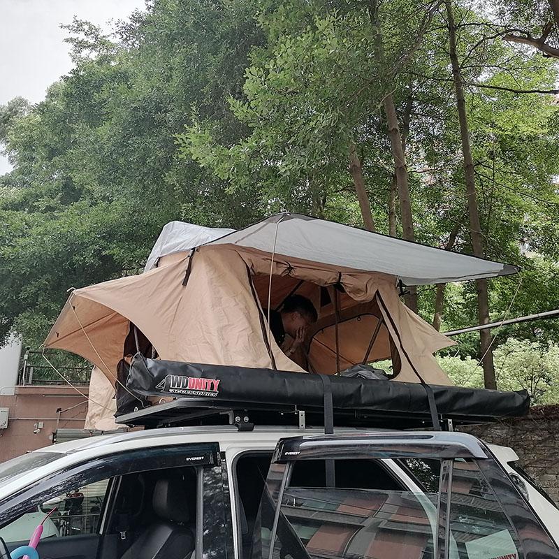 Tende e rifugi unità unità esterno impermeabile tetto in campeggio con auto fuoristrada in alluminio annesso