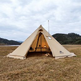 Tenten en schuilplaatsen hebben 5m oversized piramide -tent opgewaardeerd met sneeuwrok met schoorsteenjack buiten camping tent wandelen luifels schuilplaats tipee tipi 230210