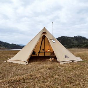 Tentes et abris Tente pyramidale surdimensionnée améliorée de 5M avec jupe pare-neige avec veste de cheminée tente de Camping en plein air auvents de randonnée abri tipi Tipi 231021