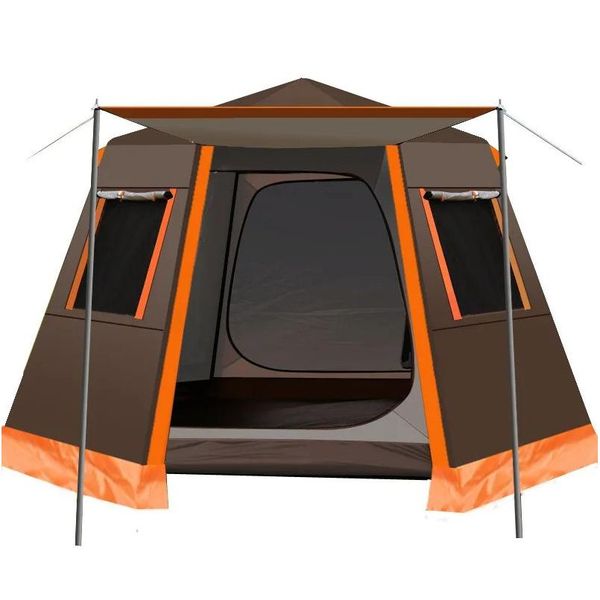 Carpas y refugios UV Hexagonal Gran tamaño Pole de aluminio Matic Cam Wild Big Tent Family Viajes 46Persons Tourist Pergol Otkul