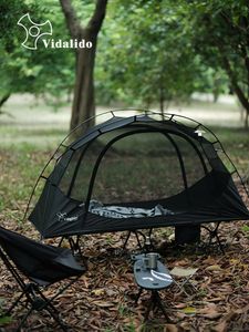Tenten en Schuilplaatsen Vidalido Enkele Persoon Outdoor Camping Bed Tent Lichtgewicht en Handig Net Anti-muggen Draagbaar Aluminium Pole Inner 230613