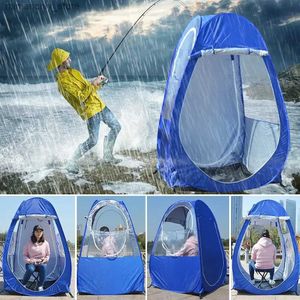 Tentes et abris Pêche d'hiver Spectateur UV Pop Up Tente Chanter 1 personne Regarder automatiquement le jeu Auvent Abri anti-pluie Camping Voiture extérieure Q231115